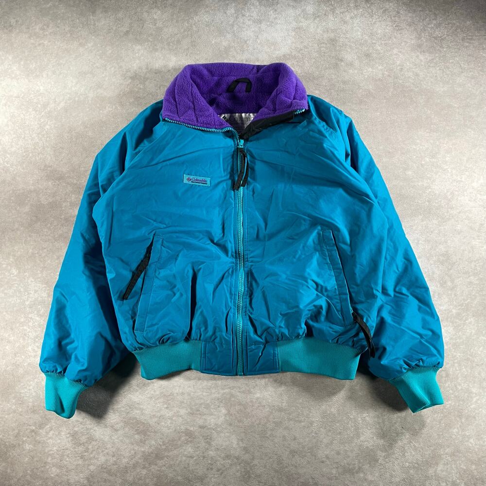 Vintage Women’s Columbia Teal Purple Fleece Lined Jacket Medium